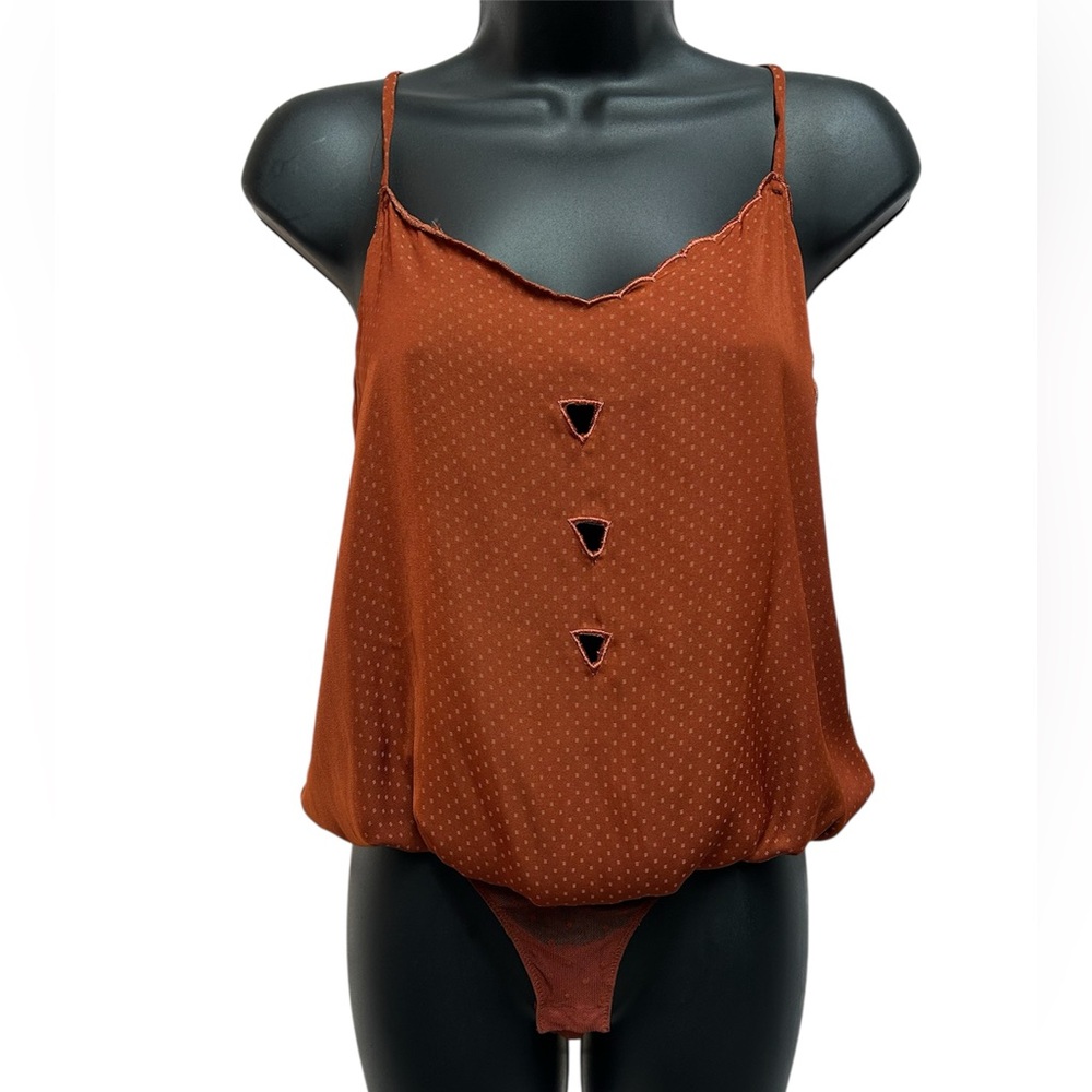 Free People Terracotta Intimately Silky Bodysuit